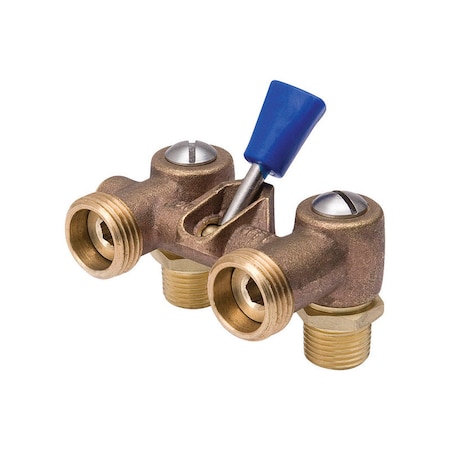 Proline Series Homewerks 1/2 in. MPT X 3/4 in. MHT Brass Dual Washing Machine Shut-Off Valve 102-207